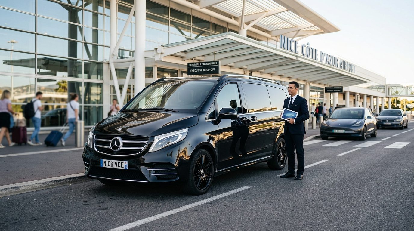 Van Mercedes Classe V à l’aéroport de Nice NCE : accueil sur mesure et prestations connectées