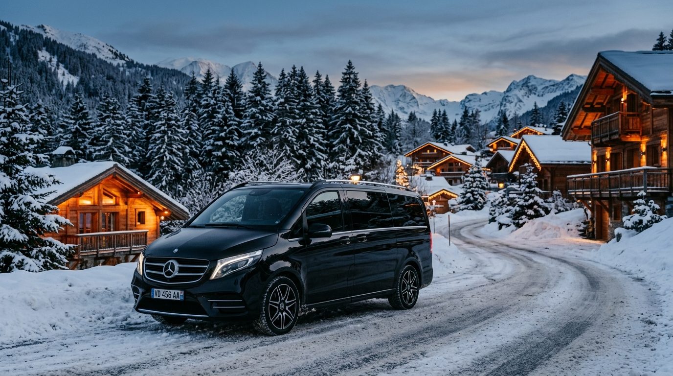 Van privé à Courchevel : confort haut de gamme et logistique alpine maîtrisée
