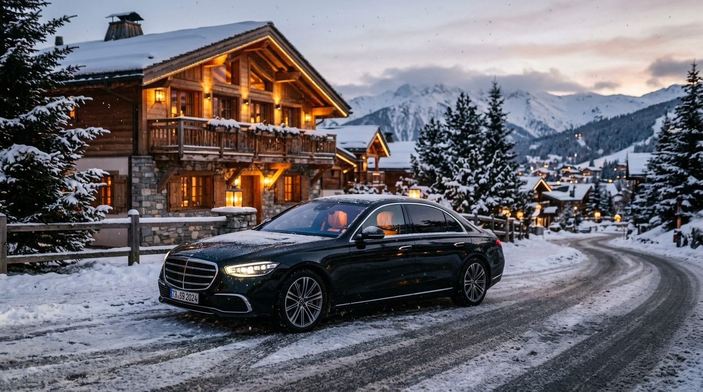 VTC en Mercedes Classe S à Courchevel : le standard du transport d&rsquo;exception en altitude