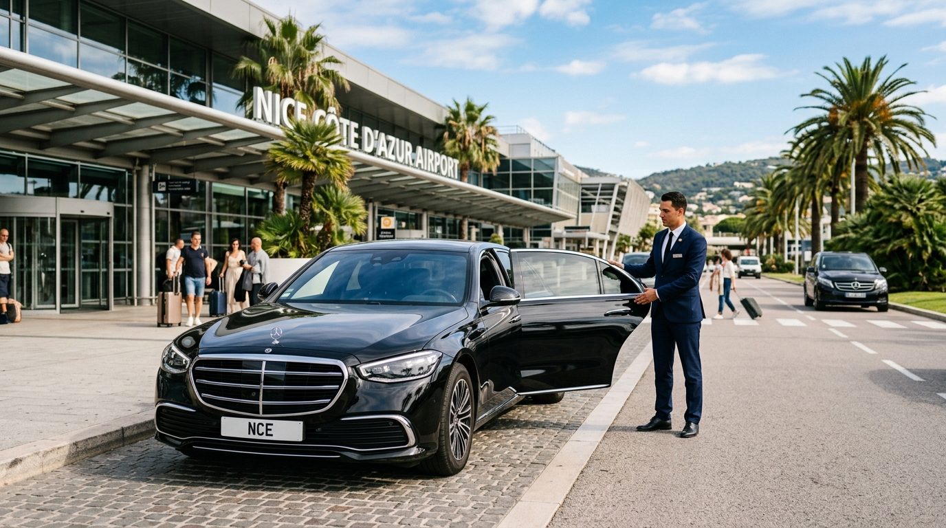 VTC haut de gamme à l&rsquo;aéroport de Nice Côte d&rsquo;Azur : repères et organisation de vos transferts