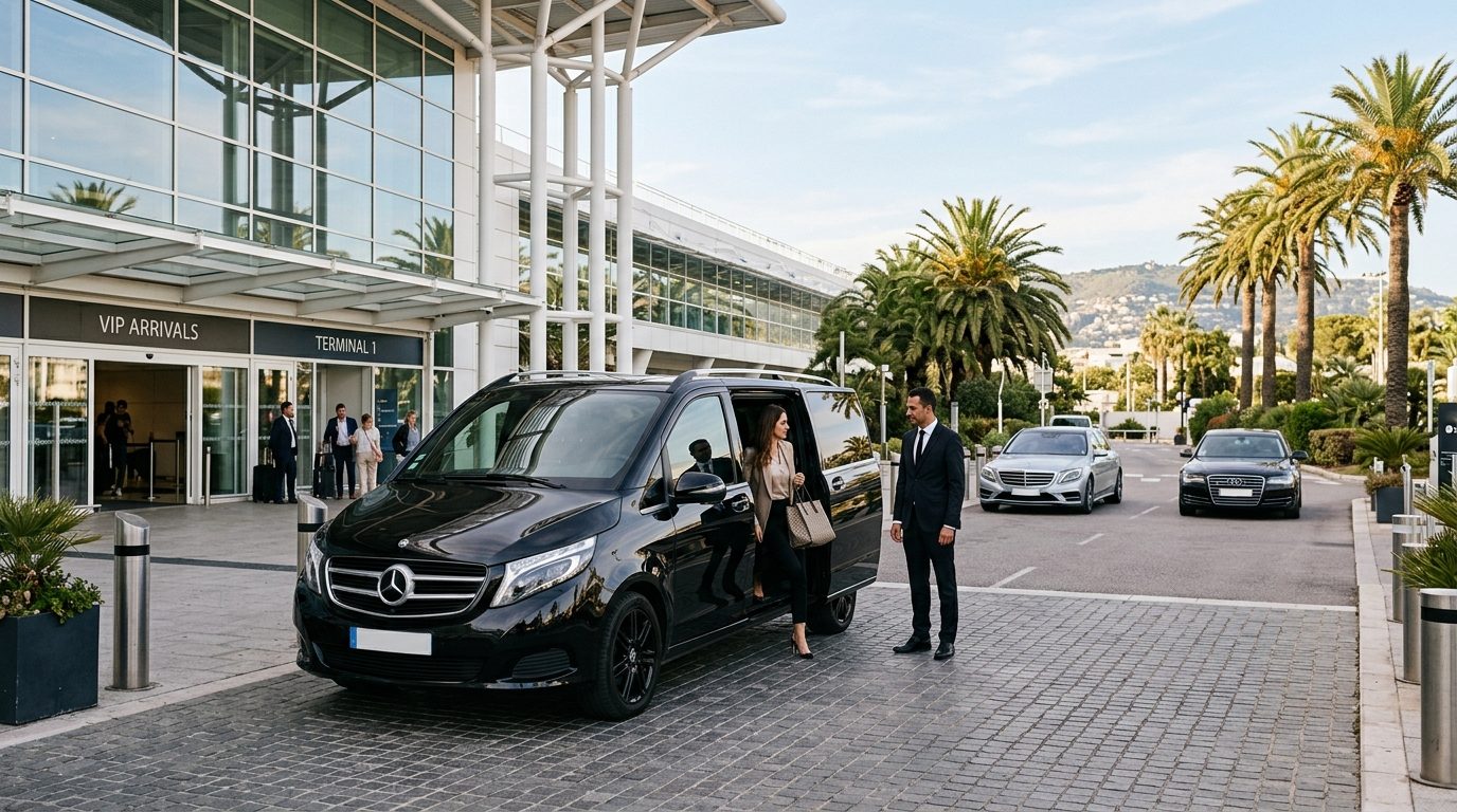 VTC van multi-places à l’aéroport Nice NCE : logistique et confort pour les groupes