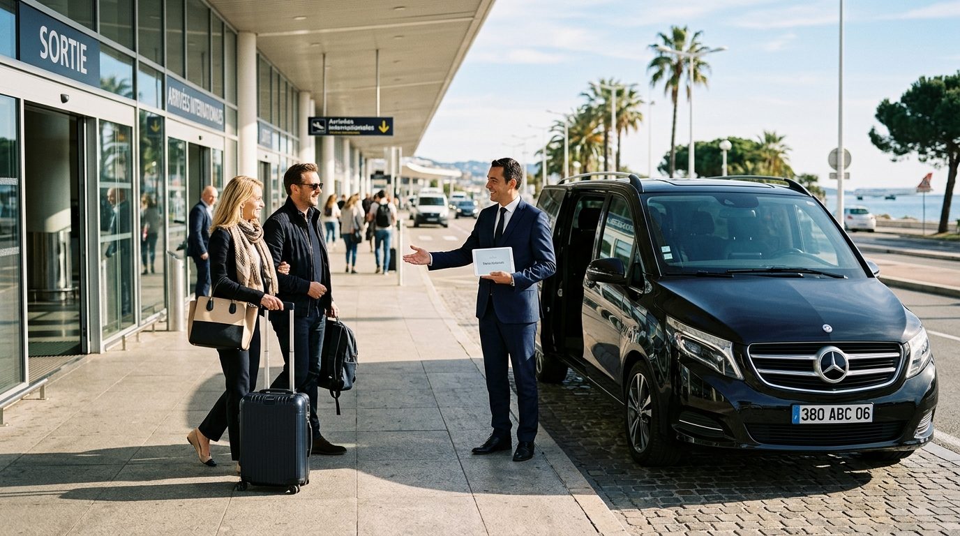 Chauffeur bilingue en van à l&rsquo;aéroport de Nice NCE : guide d&rsquo;un accueil sur mesure