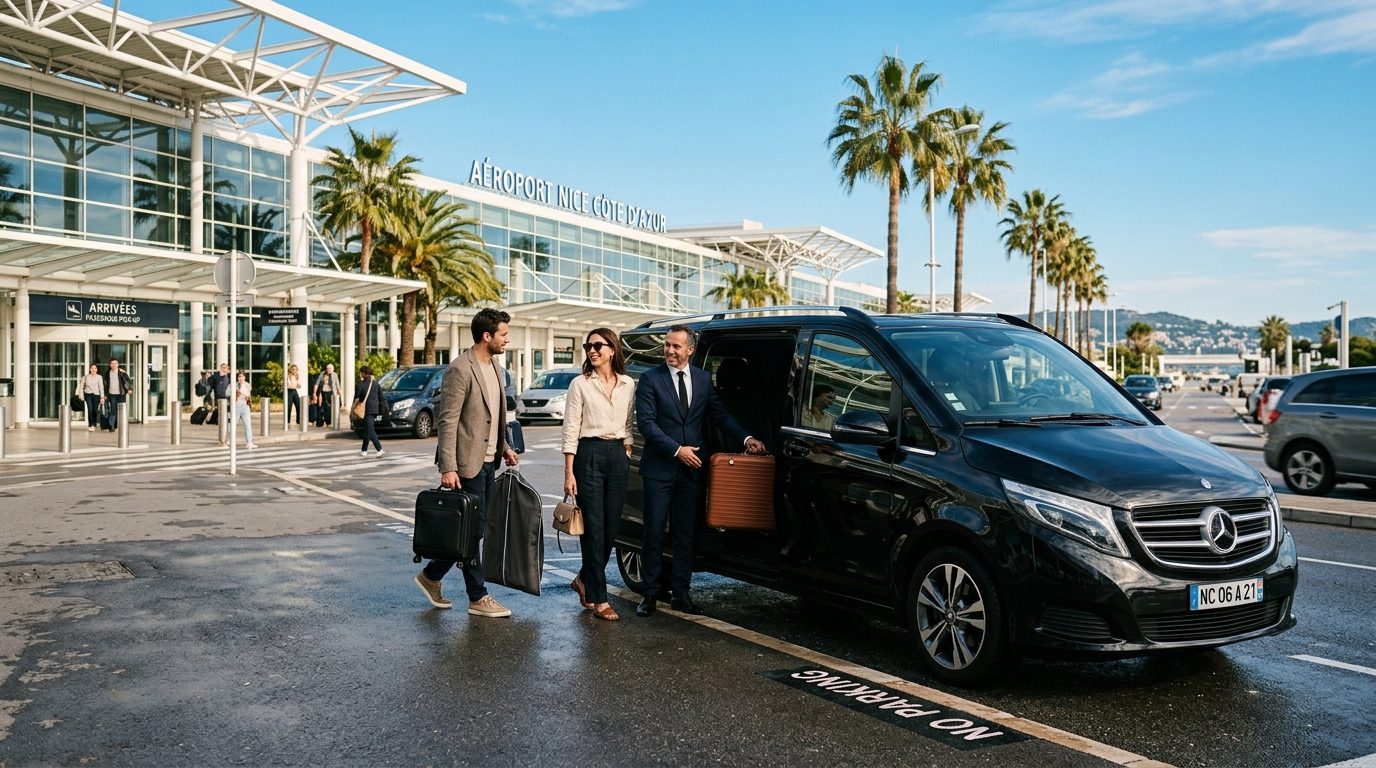 Minivan 8 places à l&rsquo;aéroport de Nice NCE : transport de groupe et repères pratiques