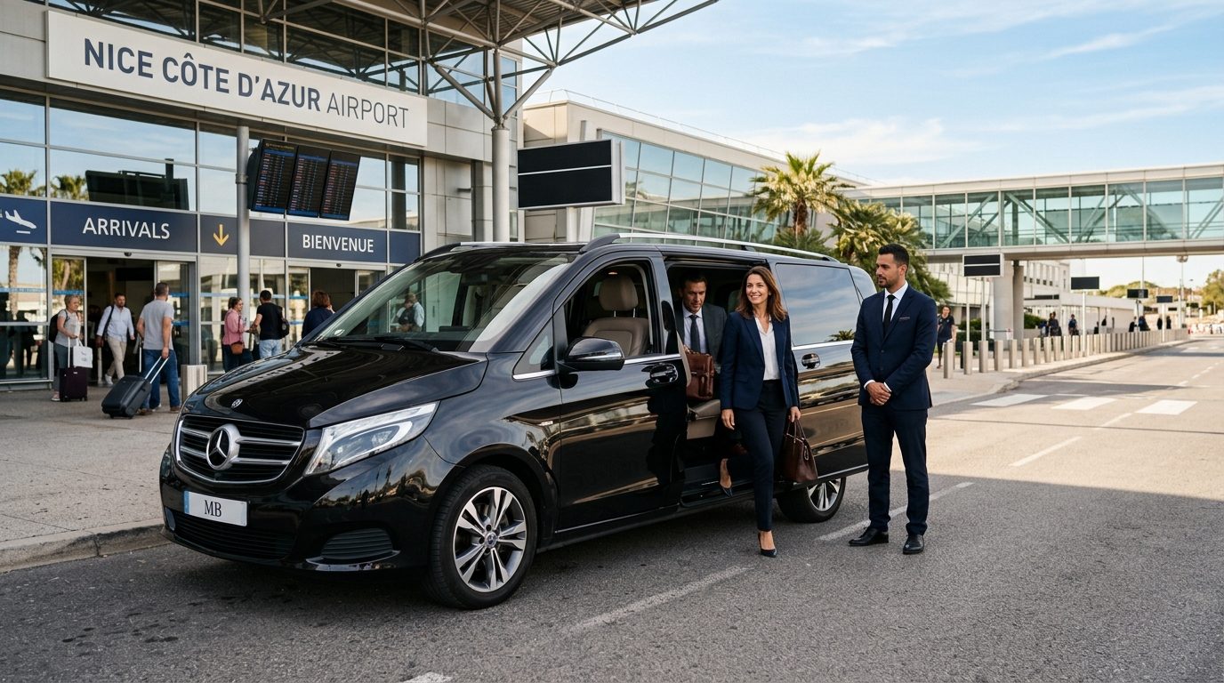 Transfert entreprise en van à l’aéroport de Nice Côte d&rsquo;Azur : organiser vos déplacements d&rsquo;affaires
