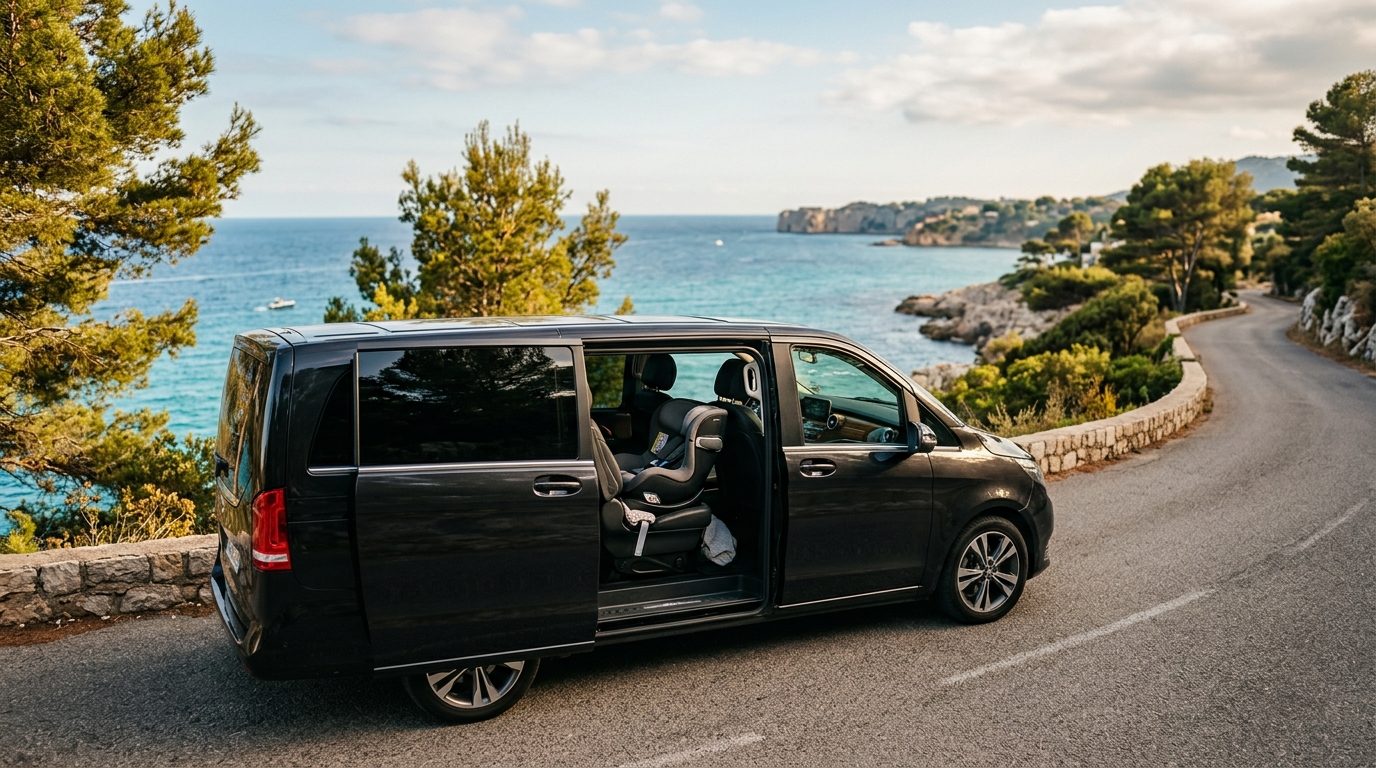 Transfert en van avec siège bébé à Saint-Cyr-sur-Mer : confort et sécurité sur la côte varoise