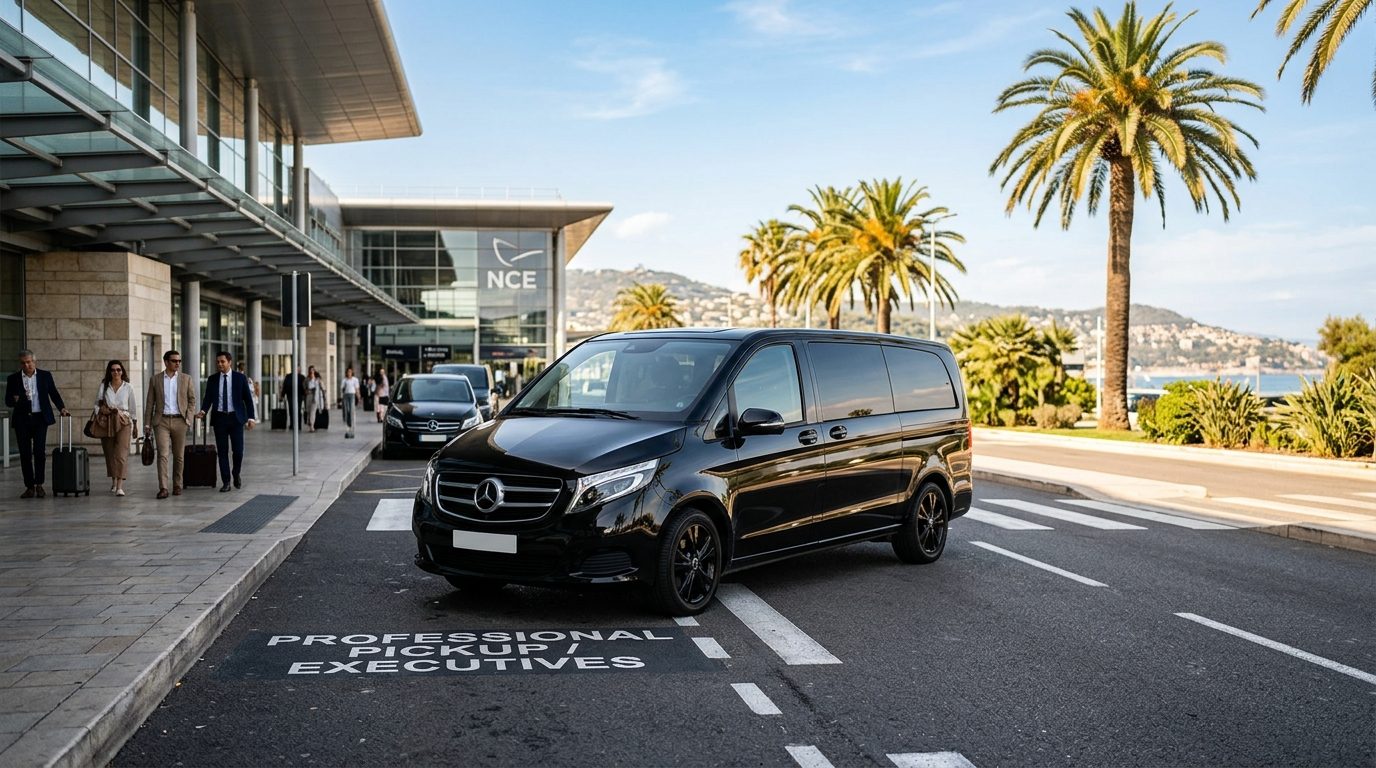 Van 8 places à l&rsquo;aéroport de Nice NCE : confort et organisation pour vos transferts de groupe