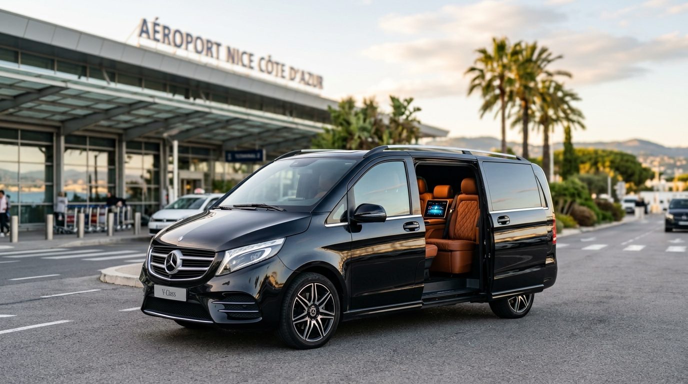 Mercedes Classe V à Nice NCE : mise à disposition à la journée et tablette embarquée