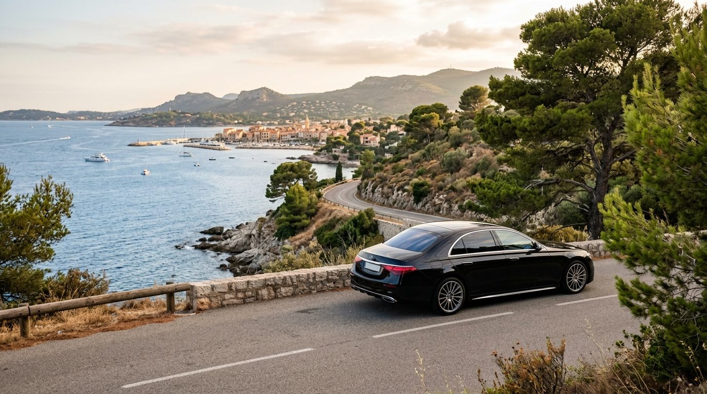 Véhicule avec chauffeur privé sur le littoral près de Sanary-sur-Mer