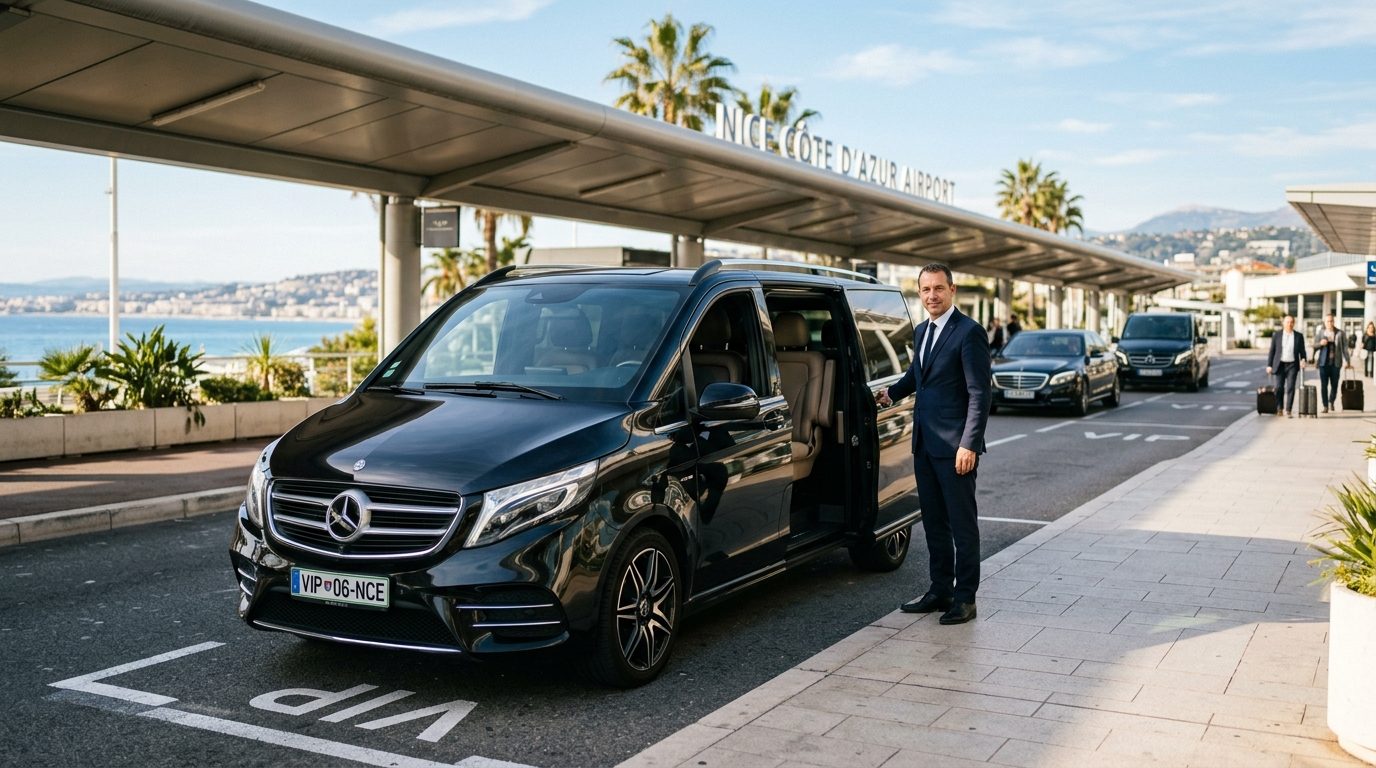 Chauffeur Classe V à Nice NCE : l&rsquo;excellence du van haut de gamme sur la Riviera