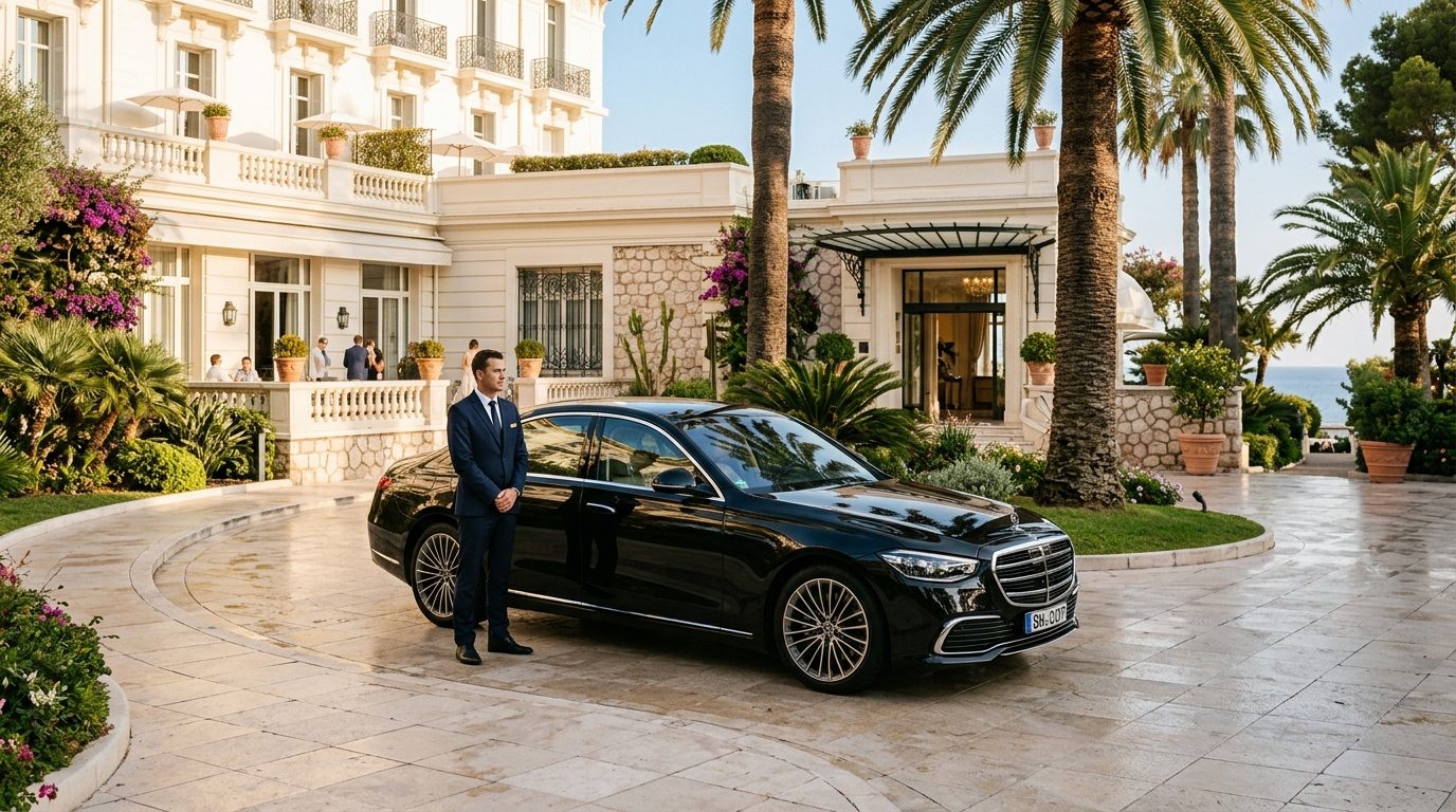 Chauffeur privé Mercedes Classe S à l’Hôtel Royal Riviera : guide de la mise à disposition à Saint-Jean-Cap-Ferrat