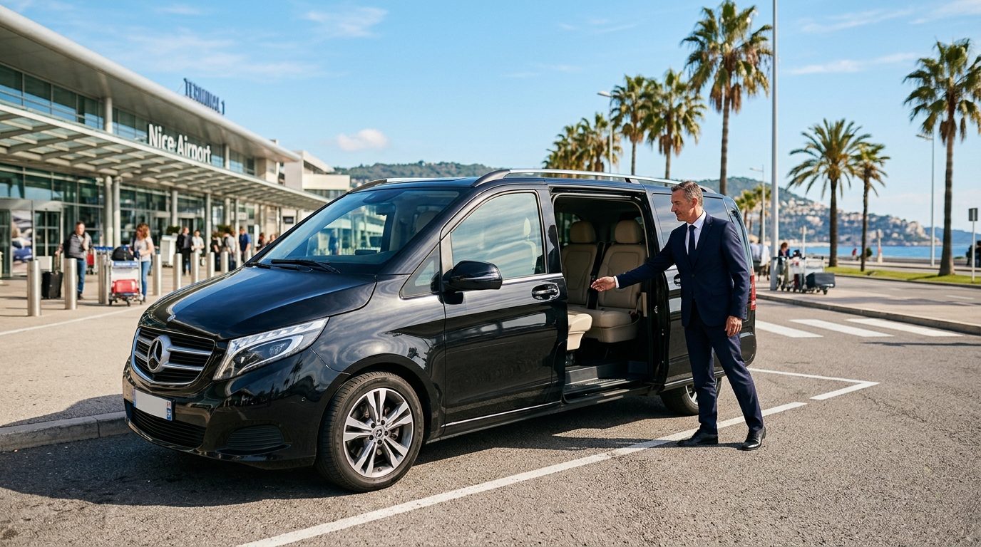 Mercedes Classe V luxe à l’aéroport de Nice NCE : l&rsquo;excellence du van haut de gamme