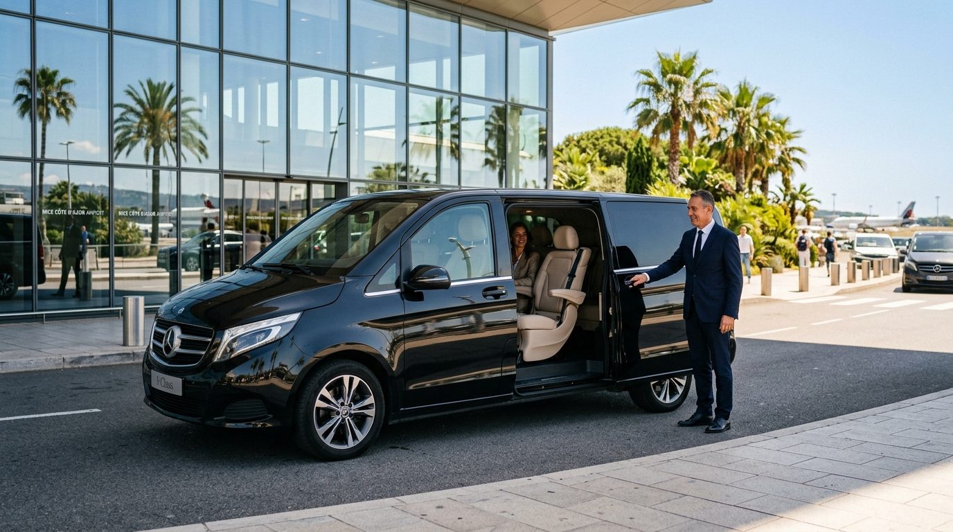 Minivan de luxe à l&rsquo;aéroport de Nice Côte d&rsquo;Azur (NCE) : confort, espace et sérénité