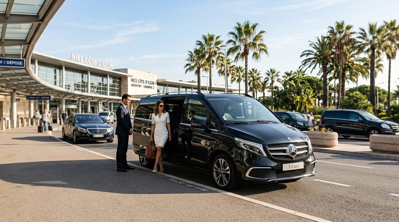 Service de chauffeur à la journée à Nice Côte d&rsquo;Azur (NCE) en van