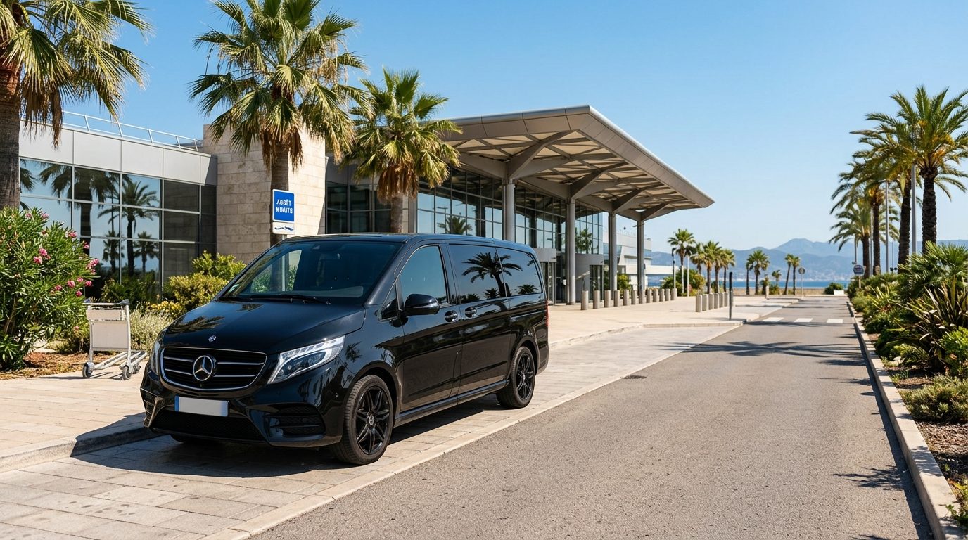 Transfert aéroport Nice NCE en Mercedes Classe V 7 places avec siège bébé : guide pratique