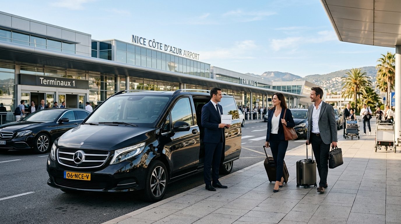 Transfert professionnel en van à l’aéroport de Nice (NCE) : organisation et repères