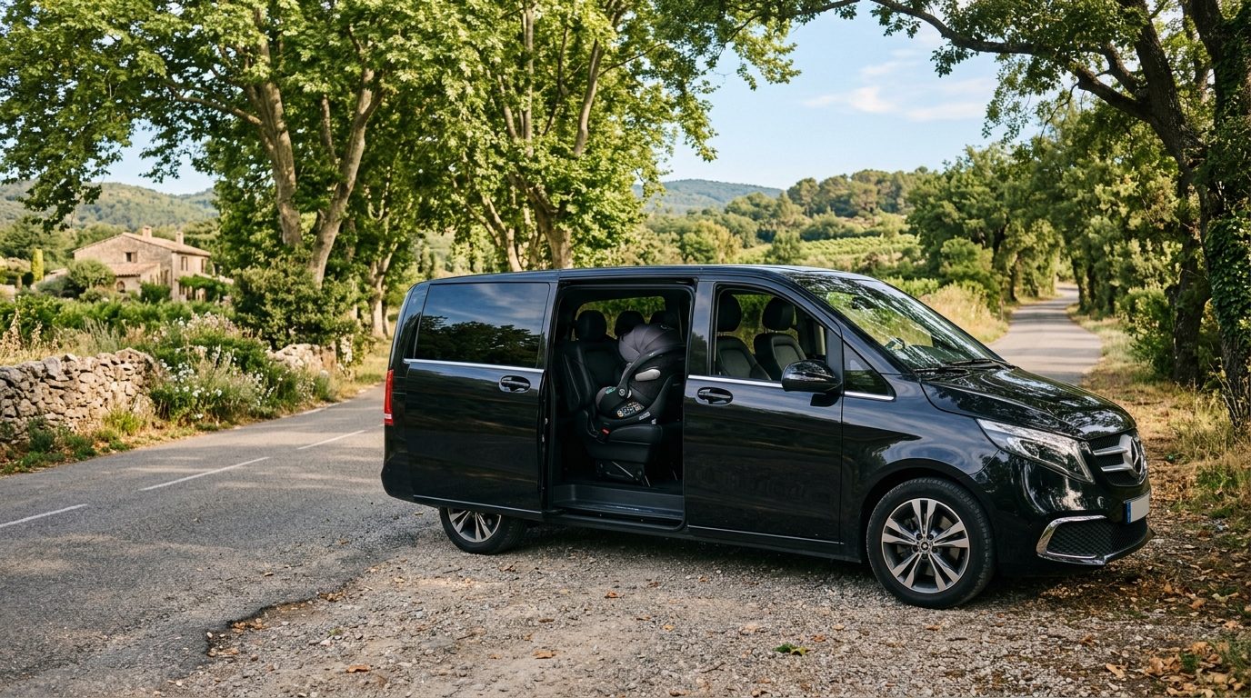 Transfert en van avec siège bébé à Trans-en-Provence (83720) : confort et sécurité familiale