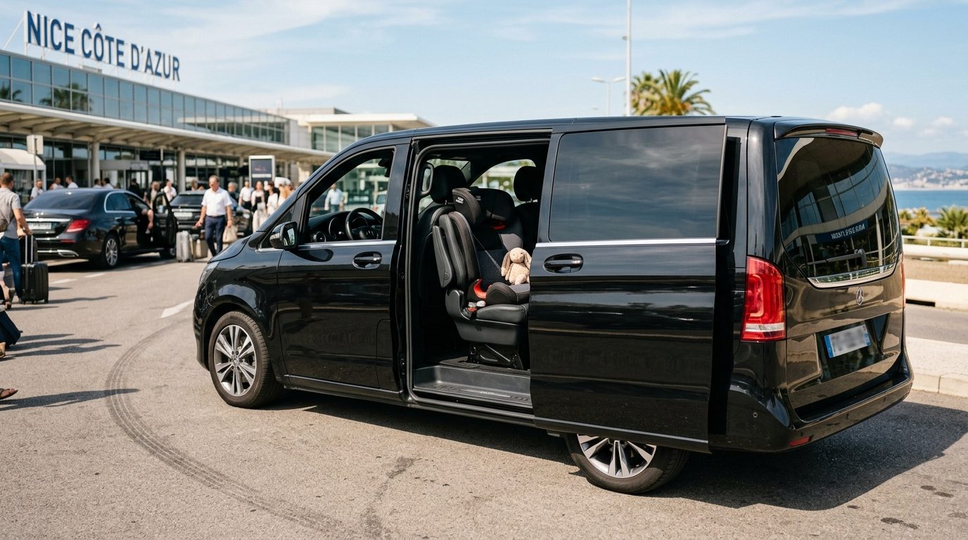 Van à l&rsquo;Aéroport de Nice avec Rehausseur Enfant : Sécurité et Sérénité Familiale