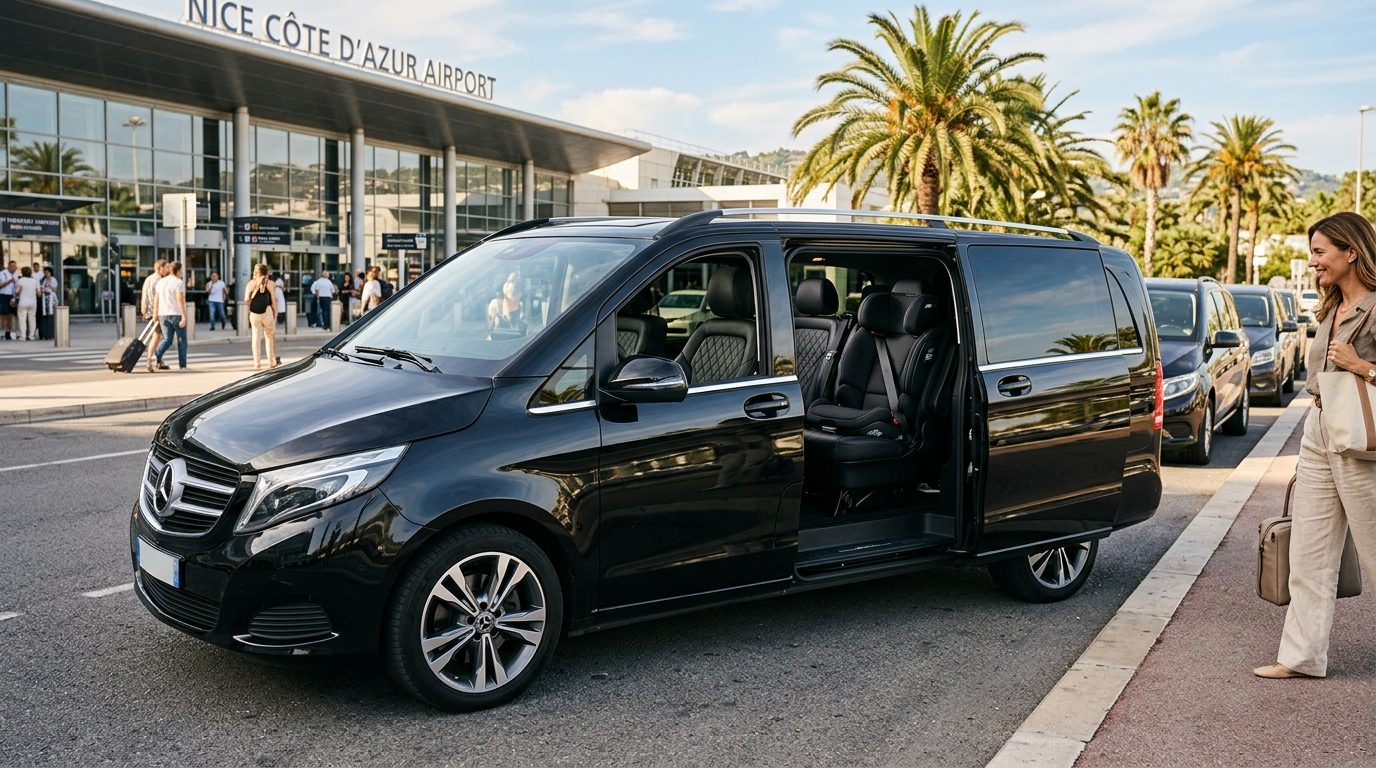 Van à l&rsquo;aéroport de Nice avec siège enfant groupe 2 : sécurité et confort sur la Côte d&rsquo;Azur