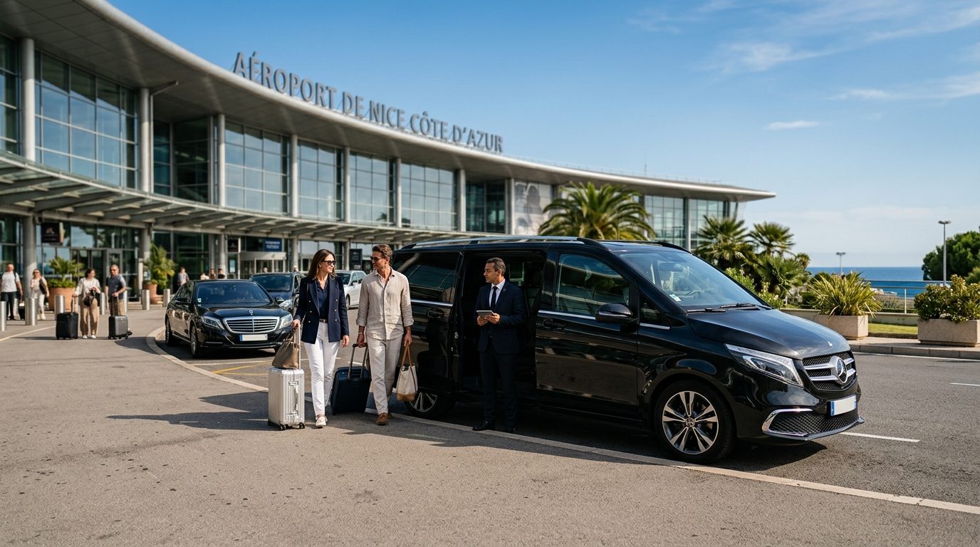 Van de luxe premium à l&rsquo;aéroport Nice Côte d&rsquo;Azur : confort et organisation de vos transferts