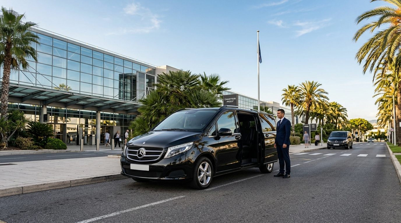 VTC Classe V à l&rsquo;Aéroport de Nice NCE : Guide du Transfert Haut de Gamme