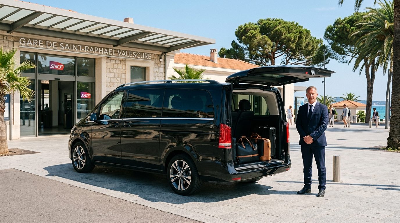 VTC Van à la gare de Saint-Raphaël-Valescure : guide de transfert et mobilité de groupe