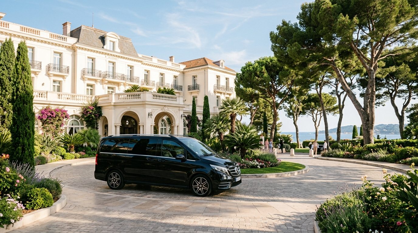 Chauffeur privé Mercedes Classe V au Grand-Hôtel du Cap-Ferrat : mise à disposition de prestige