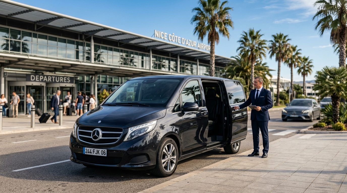 Van 8 places en mise à disposition à Nice Côte d’Azur (NCE) : guide pratique et logistique