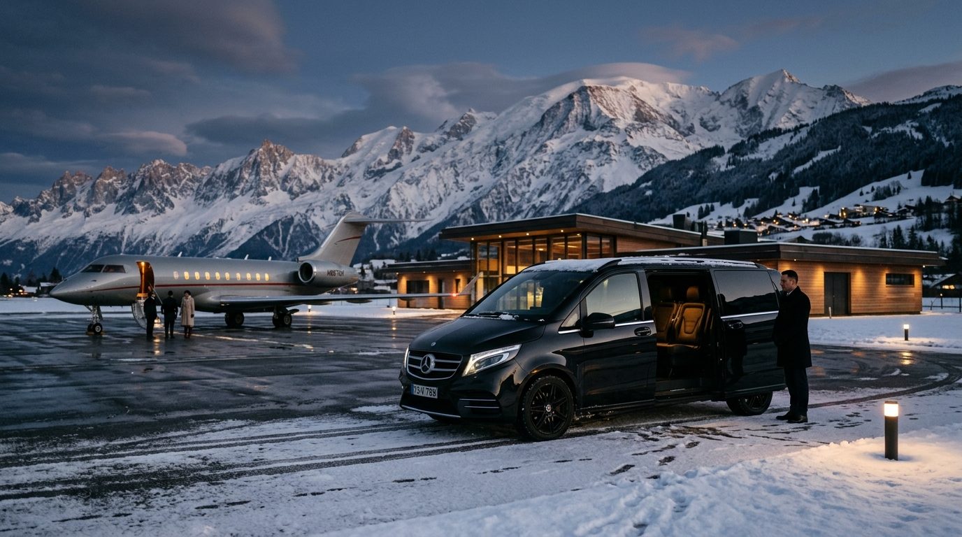 Chauffeur pour jet privé à Courchevel : organisation et transferts d’exception