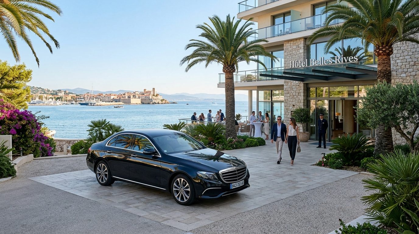 Chauffeur privé Mercedes Classe E à l’Hôtel Royal Antibes : guide de la mise à disposition