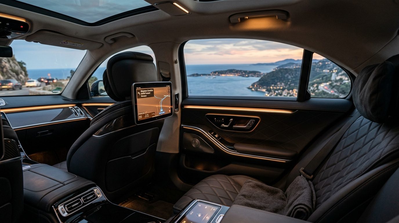Transfert VIP à l&rsquo;Aéroport de Nice (NCE) : Le Confort d&rsquo;un Trajet Connecté avec Tablette