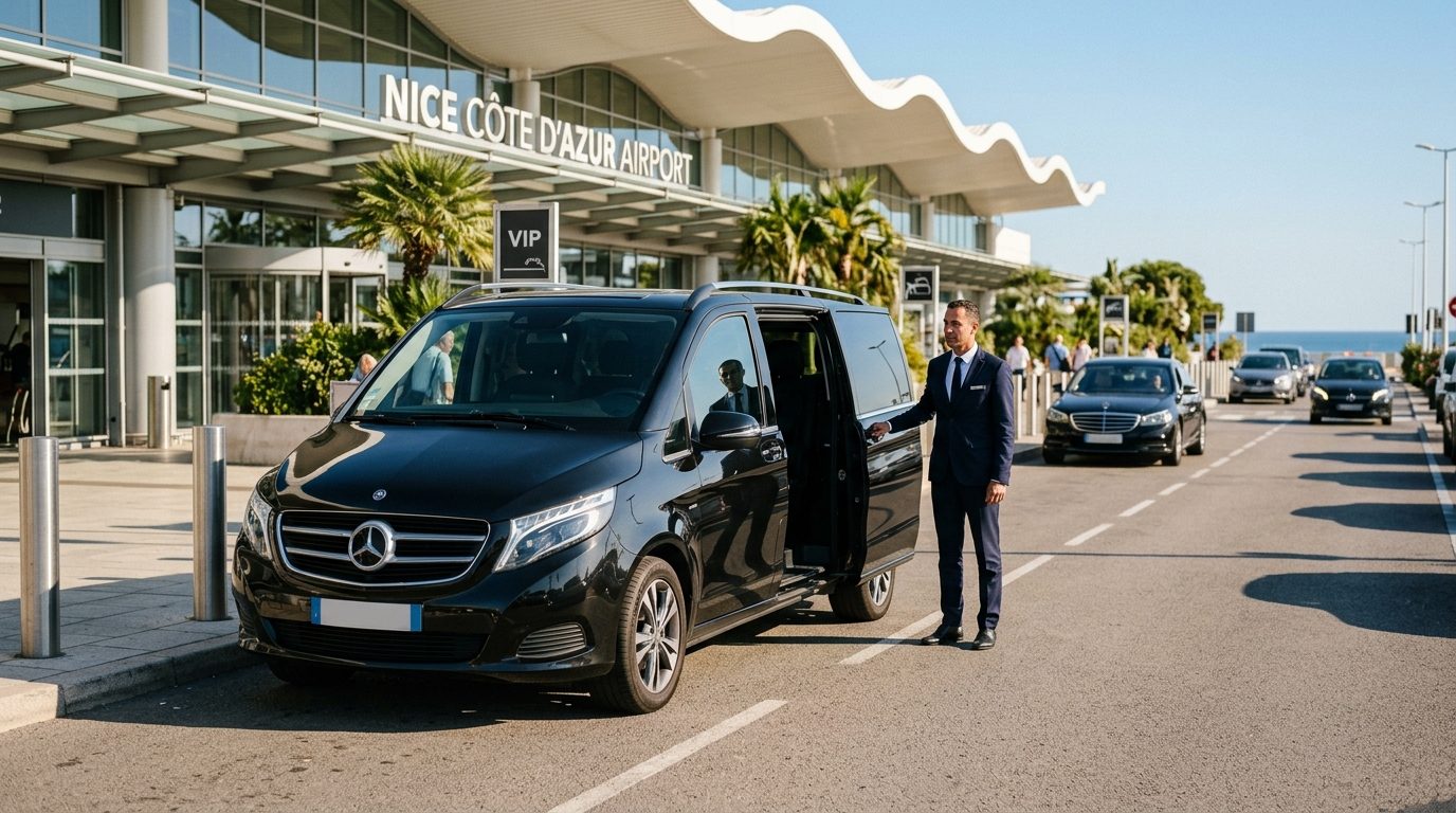 Transfert business en van à l&rsquo;aéroport Nice Côte d&rsquo;Azur (NCE)