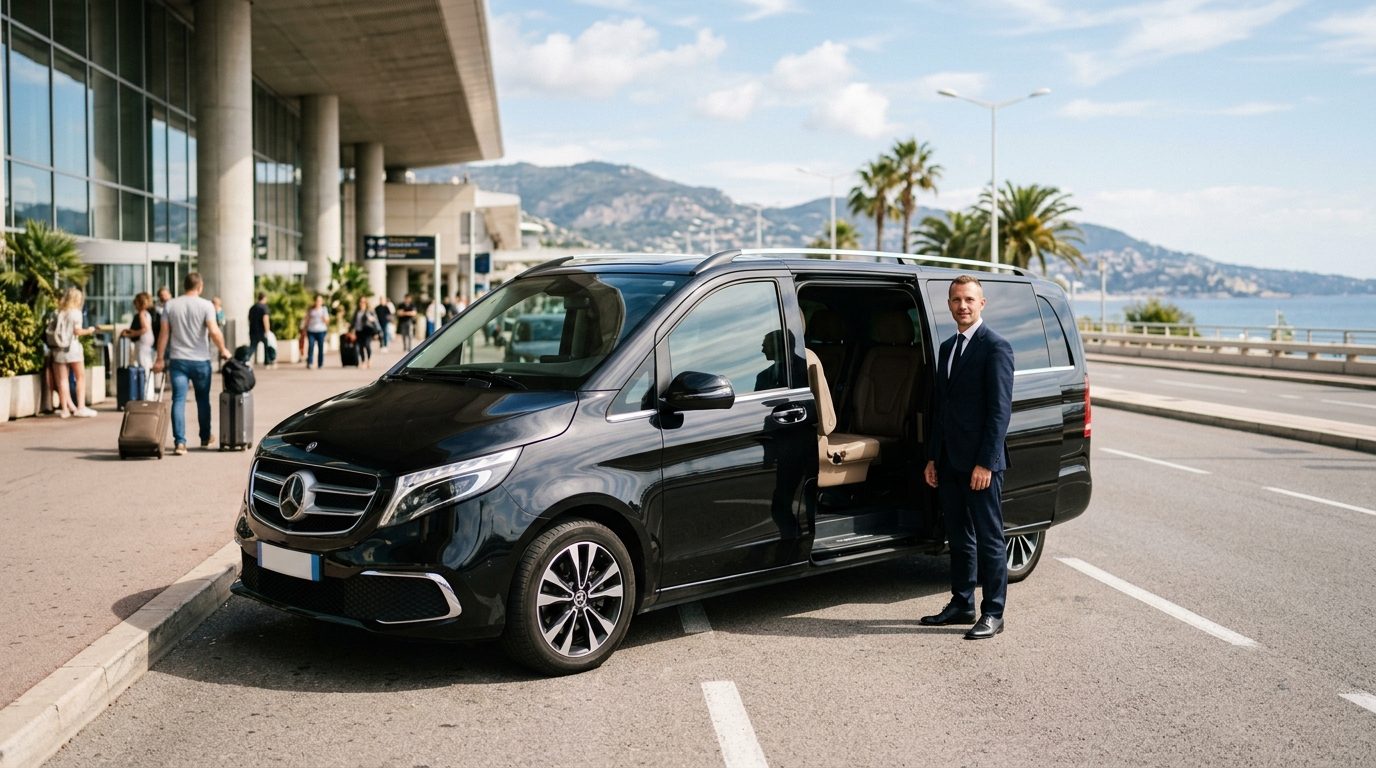 Van premium avec accueil personnalisé à l&rsquo;aéroport Nice NCE
